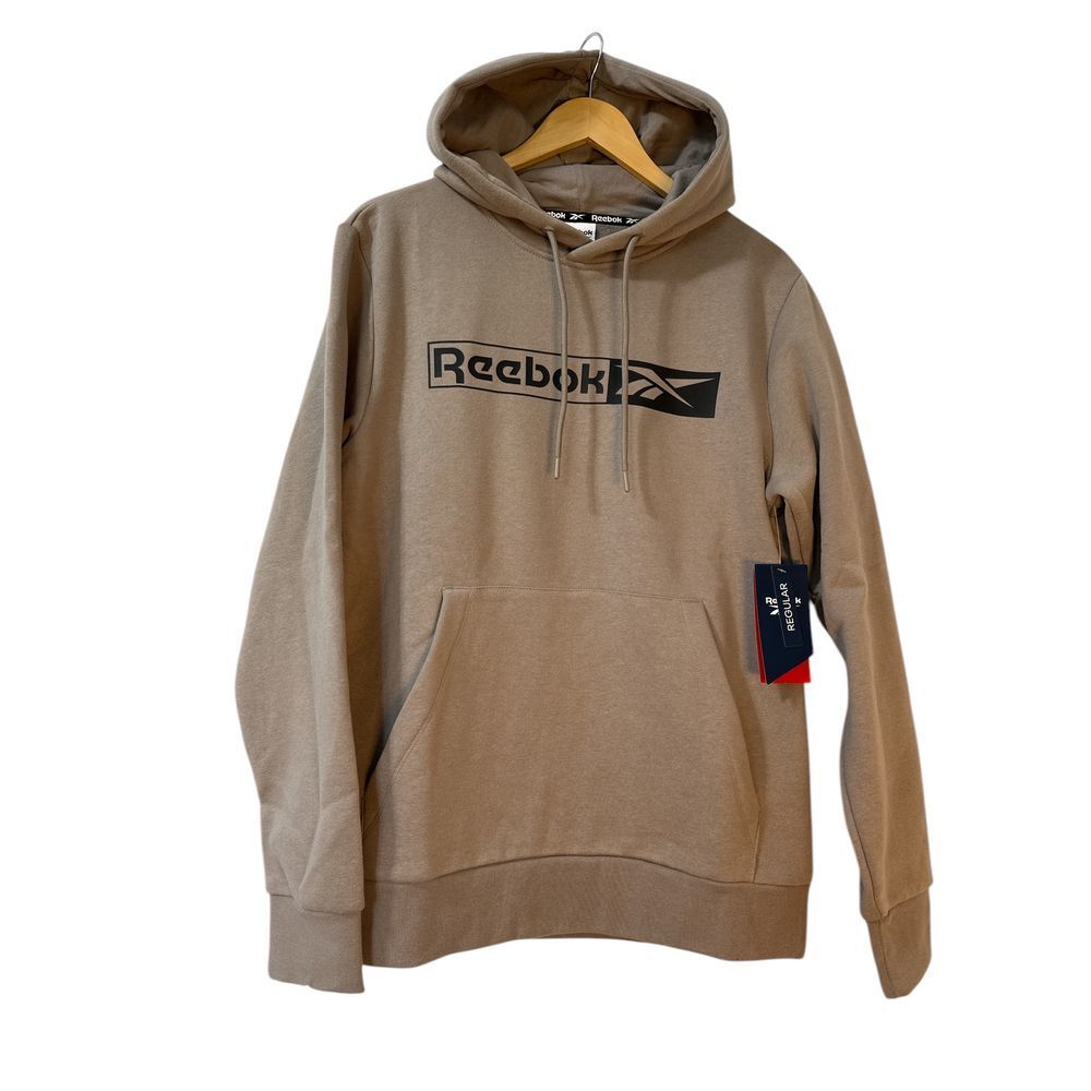 Reebok Standard Hoodie Driftwood Beige Athletic Sweatshirt Pullover Men's Size M